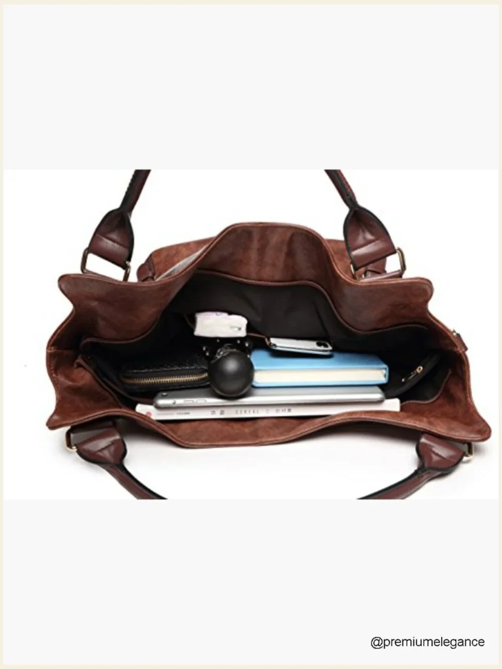 Faux Leather Hobo Shoulder Tote Bag with Adjustable Strap
